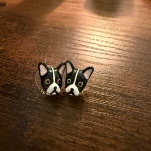 Betsy Johnson Boston terrier earrings